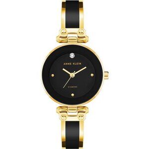 Women's Genuine Diamond Gold Dial‎ Bangle Watch